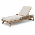 Tumbona de madera de teca con cojín ajustable beige