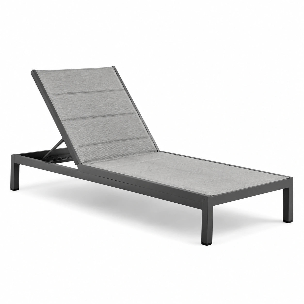 Tumbona de aluminio con respaldo ajustable y asiento de Textilene gris