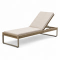 Tumbona de aluminio y ratán sintético beige 200x70x35 cm