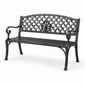 Banco de metal negro para exterior 128cm