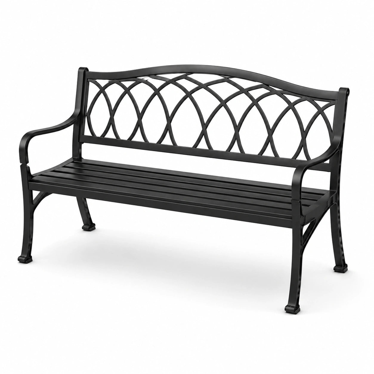 Banco de metal negro para exteriores 120 cm