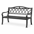 Banco de jardín de hierro negro 127 cm