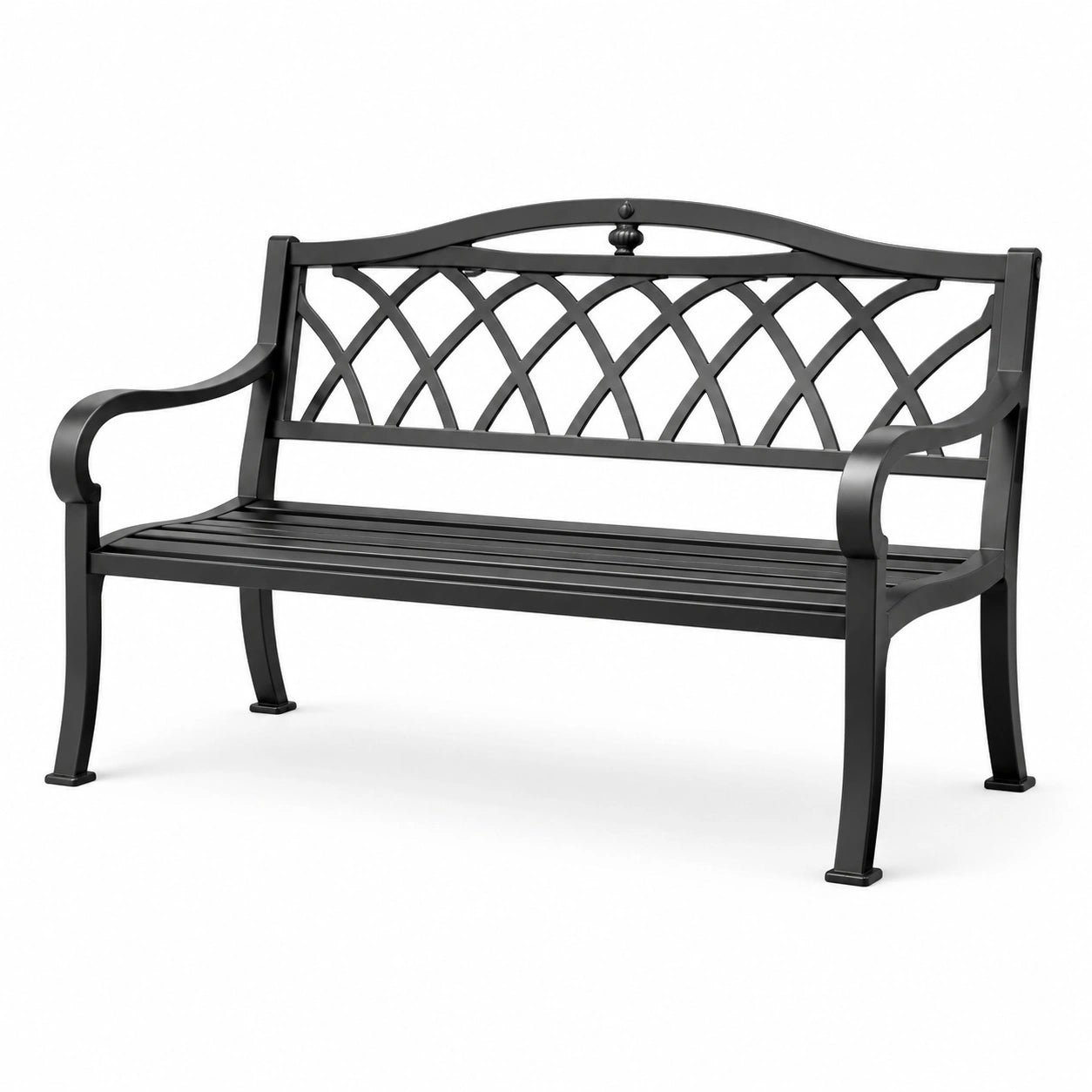 Banco de jardín de hierro negro 127 cm