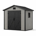 Cobertizo de plástico 180 x 120 x 210 cm gris y negro