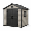 Cobertizo de jardín de plástico 185x152x226 cm en gris y negro