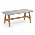Mesa de comedor de cemento reforzado y madera de acacia 200x90x75 cm