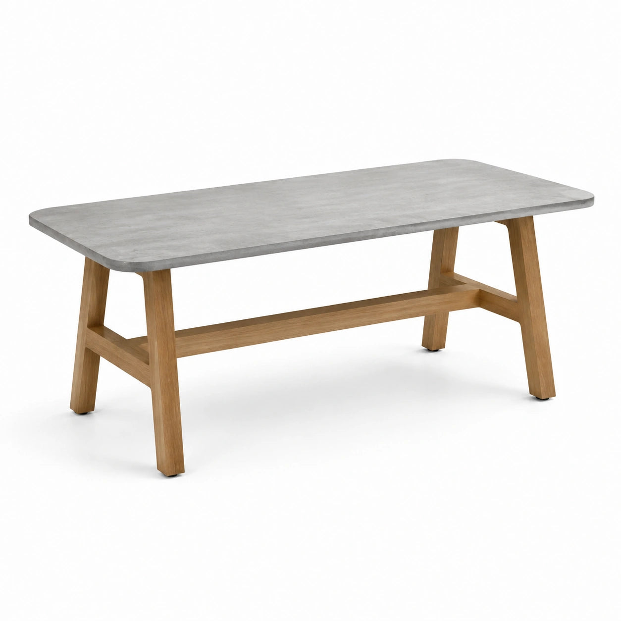 Mesa de comedor de cemento reforzado y madera de acacia 200x90x75 cm